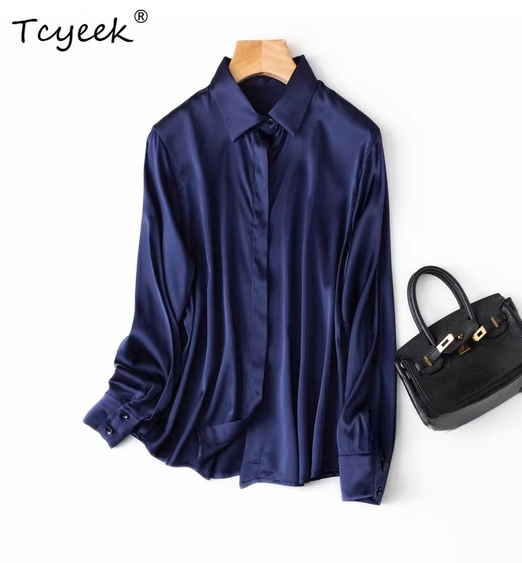 Silk Blouse Button - Tcyeek 93% Dut Ipek Bayan Üstleri