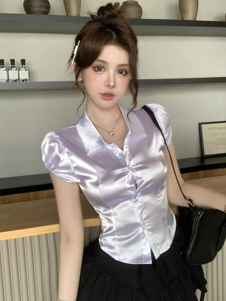 Silk Blouse Button - Yazlık Seksi İpek Gömlekler Kadın 2026