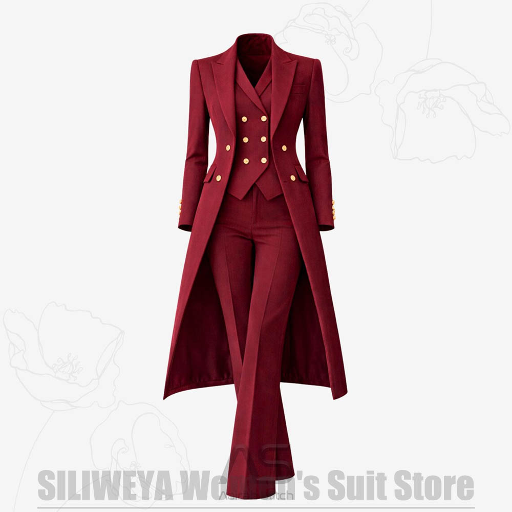 Women'S Elegant Formal Wear - Kadın Takım Elbise 3 Parça Kruvaze