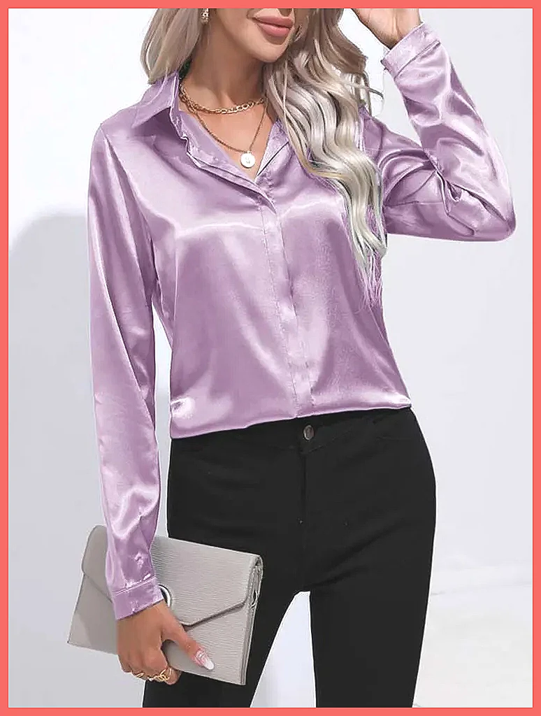 2025 İlkbahar Yaz Kadınlar İçi - Silk Blouse Button incelemesi ve fiyatı