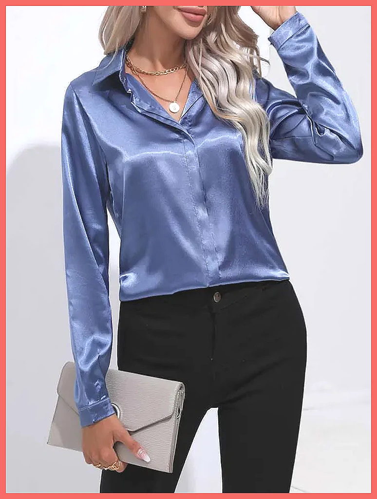 2025 İlkbahar Yaz Kadınlar İçi - Silk Blouse Button incelemesi ve fiyatı