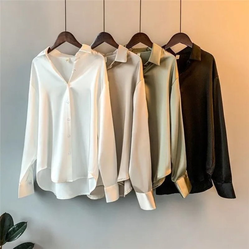2026 Zarif Saten Bol Kadın Göm - Silk Blouse Button incelemesi ve fiyatı