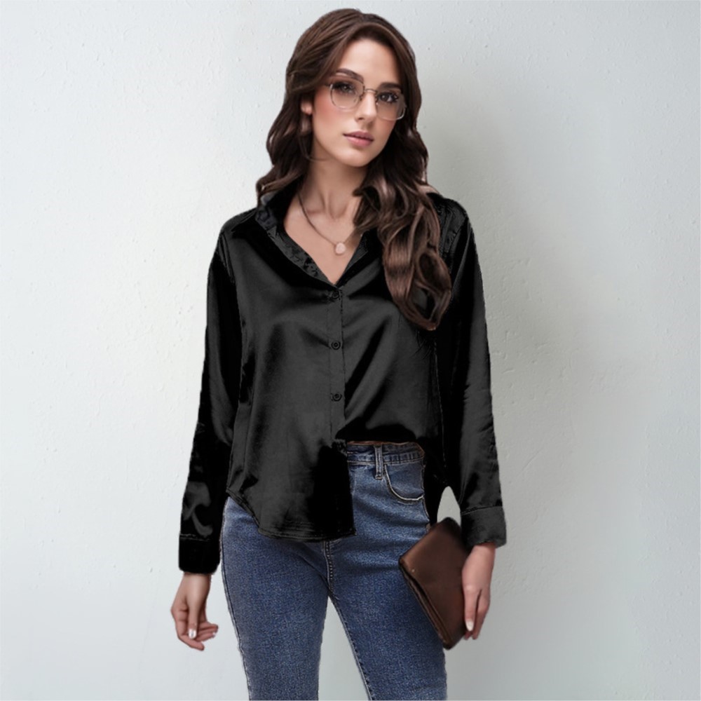 Bahar Saten Gömlek Kadın Gevşe - Silk Blouse Button incelemesi ve fiyatı